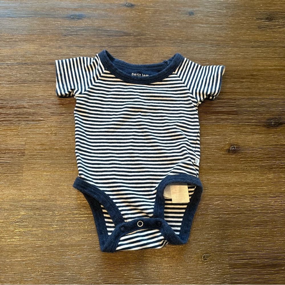 6/20$ Petit Lem Baby Striped Short Sleeve Bodysuit/Onesie size 3 months
